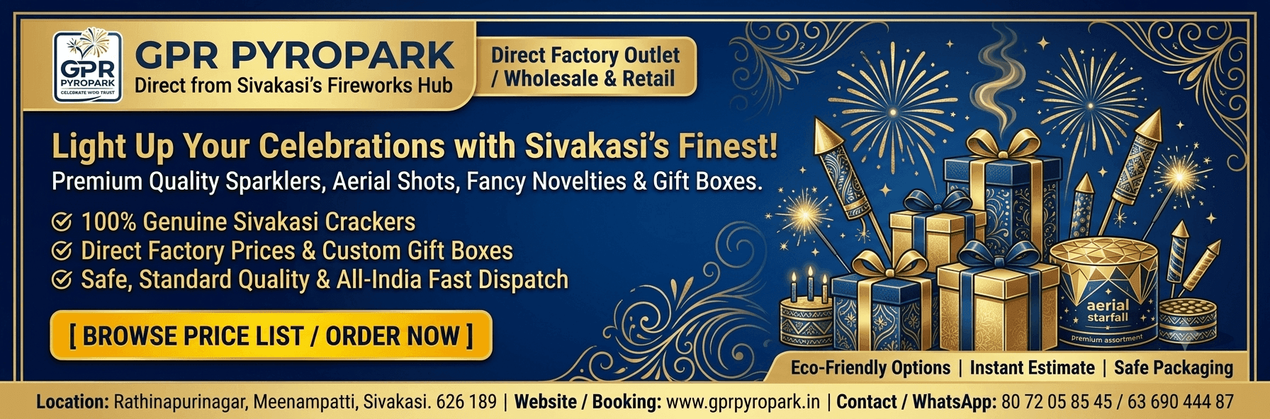 A vibrant display of colorful fireworks exploding in the night sky for a Grand Diwali Celebration.